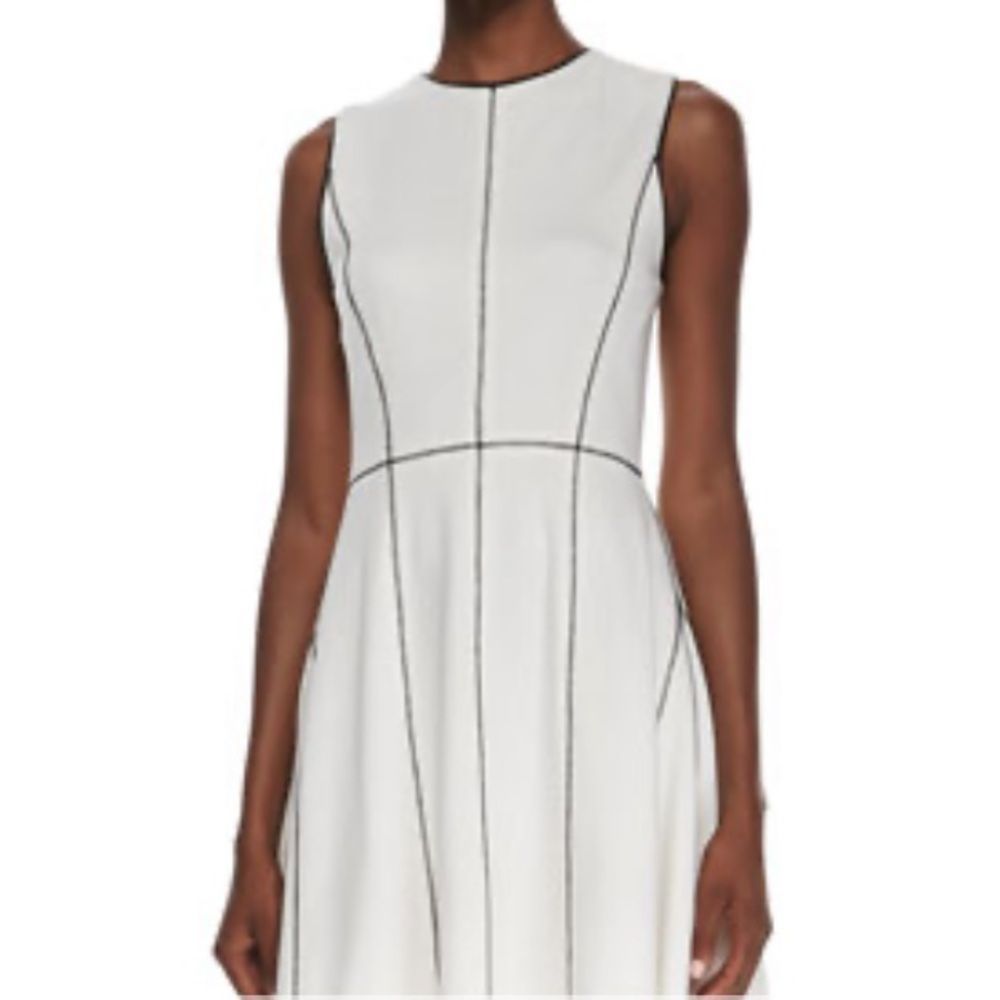 NWT Calvin Klein White Contrast‎ Trim Dress 8 Scuba